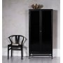 Revel vitrinskp H170 cm - Svart / Mrktonat glas