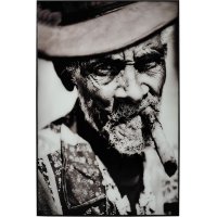 Glastavla Man med cigarr - Svart/vit Glastavla Man med cigarr - Svart/vit