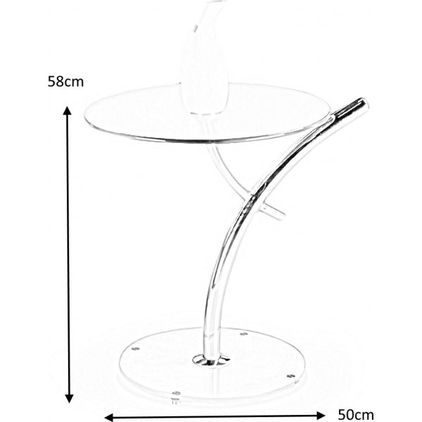 Leila bijzettafel Ø50 cm - Glas / Chroom Leila bijzettafel Ø50 cm - Glas / Chroom
