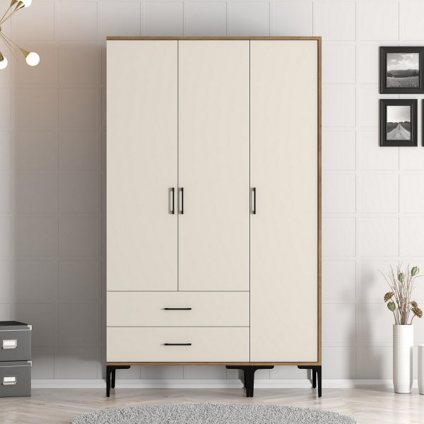 Armoire Kumsal en Noyer/crème - 120 cm Armoire Kumsal en Noyer/crème - 120 cm