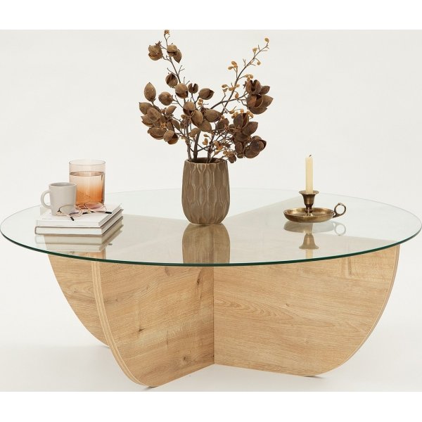 Table basse Lily Ø90 cm - Chêne saphir Table basse Lily Ø90 cm - Chêne saphir