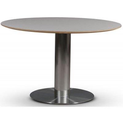 SOHO matbord Ø118 cm - Borstat aluminium / Perstorp ljus virrvarr