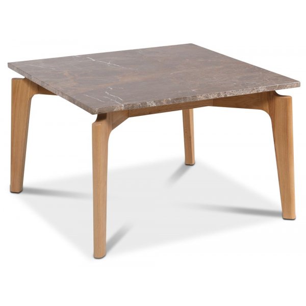 Accent soffbord 75 - Brun marmor / ek