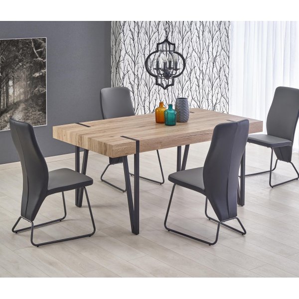 Table à manger Murphy 170 x 90 cm - Chêne clair/noir Table à manger Murphy 170 x 90 cm - Chêne clair/noir