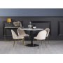Plaza matgrupp, marmorbord med 4 st Plaza sammetsstolar - Beige/Mssing/Svart
