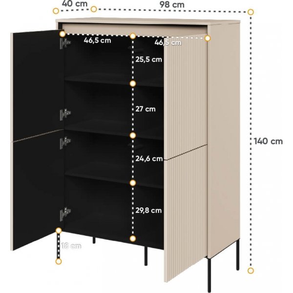 Skp H140 cm - Beige/svart
