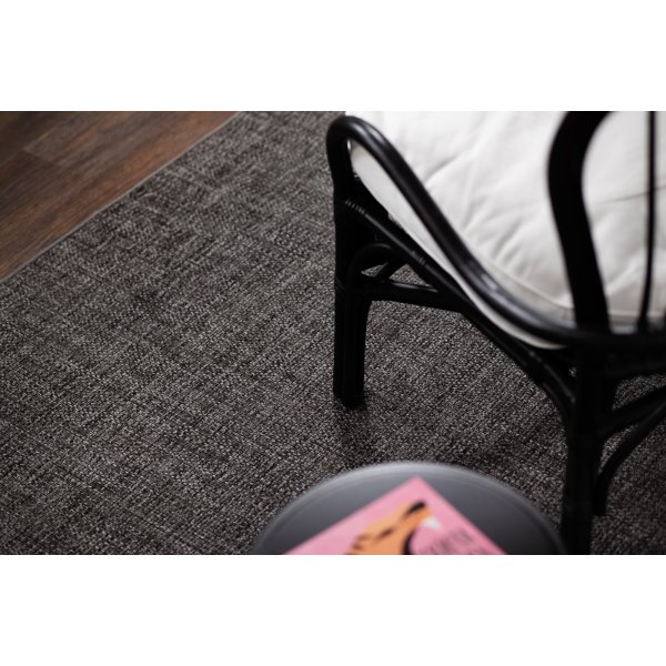 Capri plat geweven vloerkleed Antraciet