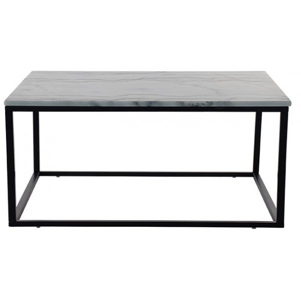 Accent soffbord 110 - Vit marmor / Svart underrede