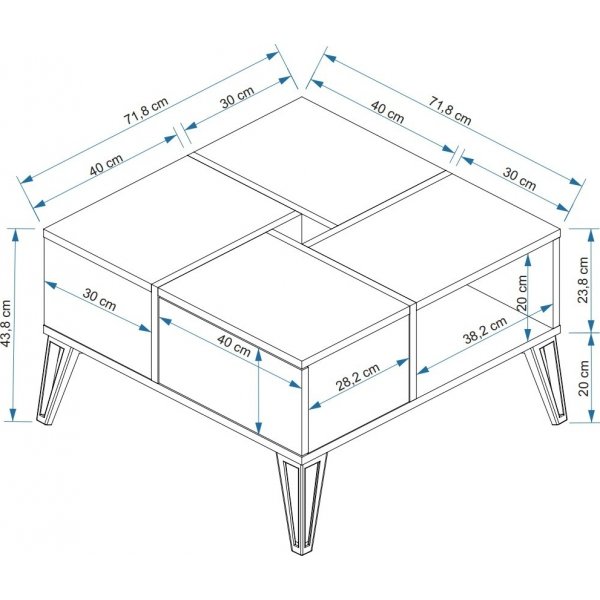 Table basse Nirvana 71,8 x 71,8 cm - Blanc/noir Table basse Nirvana 71,8 x 71,8 cm - Blanc/noir
