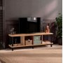 Neo mediabnk 140 cm - Svart/furu