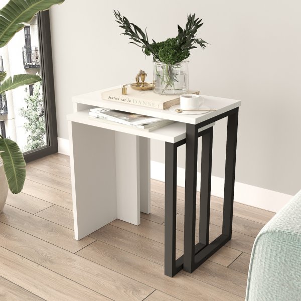 Table Ocan 47,8/52,8 x 24,5/29,5 cm - Blanc