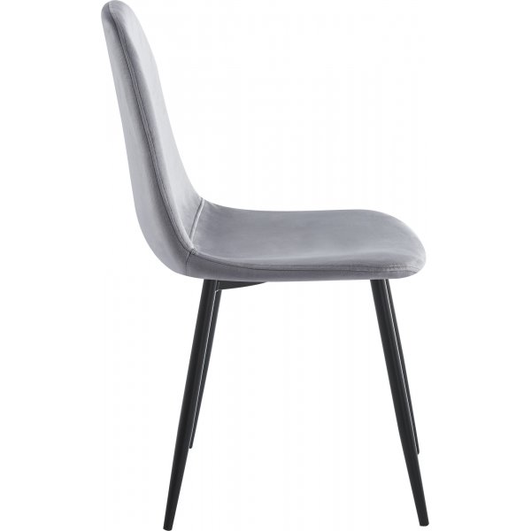 Stol ljusgrå sammet med svarta ben + Fläckborttagare för möbler Stol ljusgrå sammet med svarta ben + Fläckborttagare för möbler