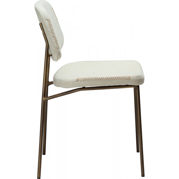 Chaise de salle à manger Menta - Bouclé blanc/laiton antique Chaise de salle à manger Menta - Bouclé blanc/laiton antique