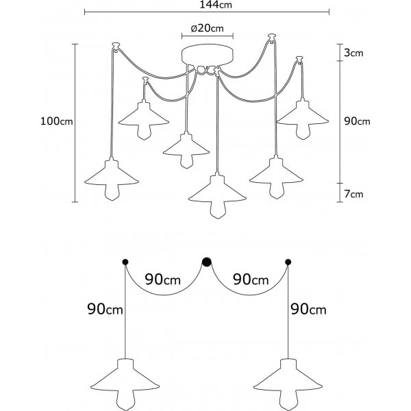 Magnat taklampa N-565 - Flerfärgad Magnat taklampa N-565 - Flerfärgad