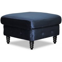 Ashford chesterfield fotpall - Mörkblå sammet Ashford chesterfield fotpall - Mörkblå sammet