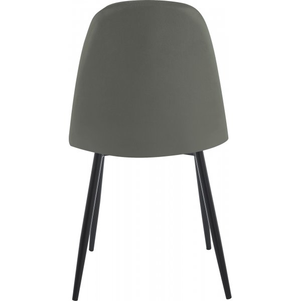 Stol i mörkgrå sammet med svarta ben Stol i mörkgrå sammet med svarta ben