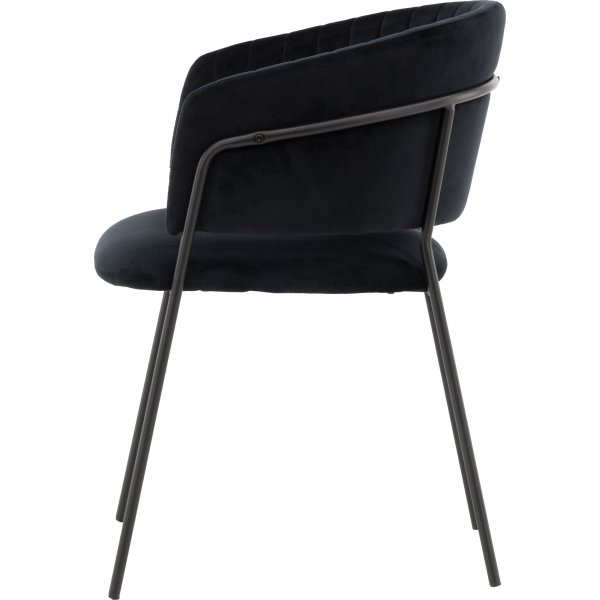 Chaise de salle à manger Selma - Velours noir Chaise de salle à manger Selma - Velours noir