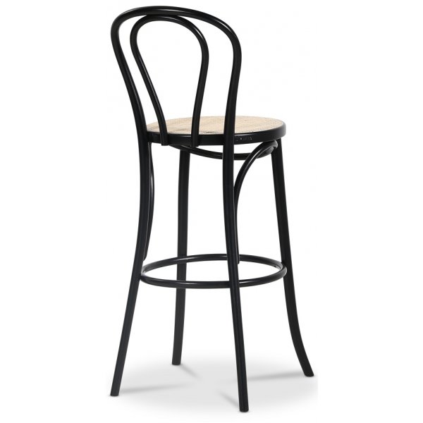 No 18 barstol med rottingsits - Svart No 18 barstol med rottingsits - Svart