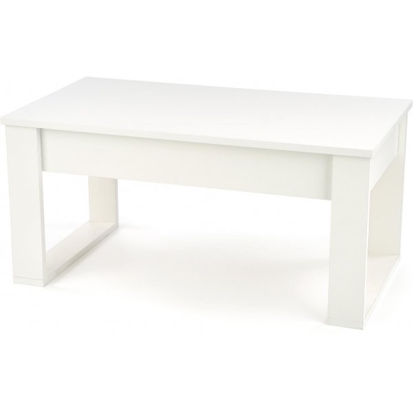 Table basse blanche avec tiroirs de rangement 110x60 cm