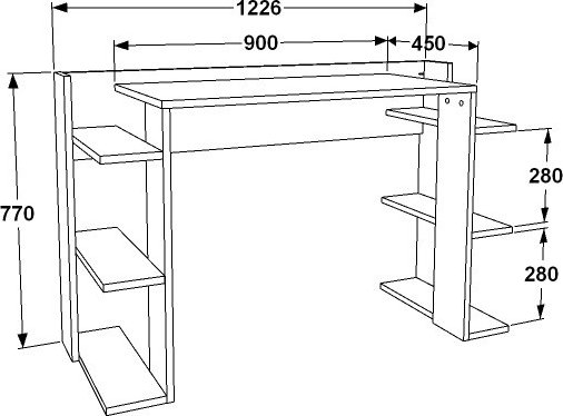 Platanus skrivbord Valnöt/svart - 122,7 x 45 cm Platanus skrivbord Valnöt/svart - 122,7 x 45 cm