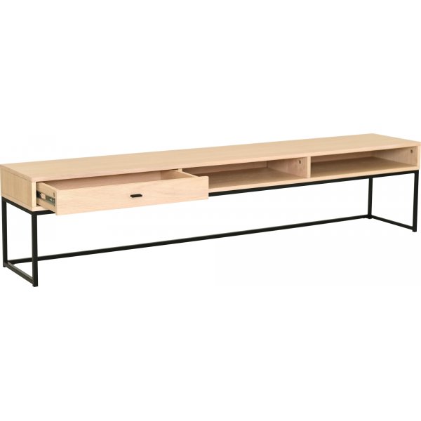 Regal TV-bänk 180 cm - Vitpigmenterad ekfanér/svart Regal TV-bänk 180 cm - Vitpigmenterad ekfanér/svart