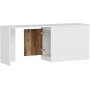 Newra bureau 180 x 47 cm - Licht walnoot/wit