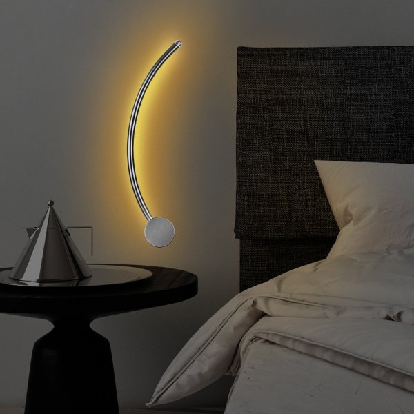 Wolf wandlamp 2 - Chroom