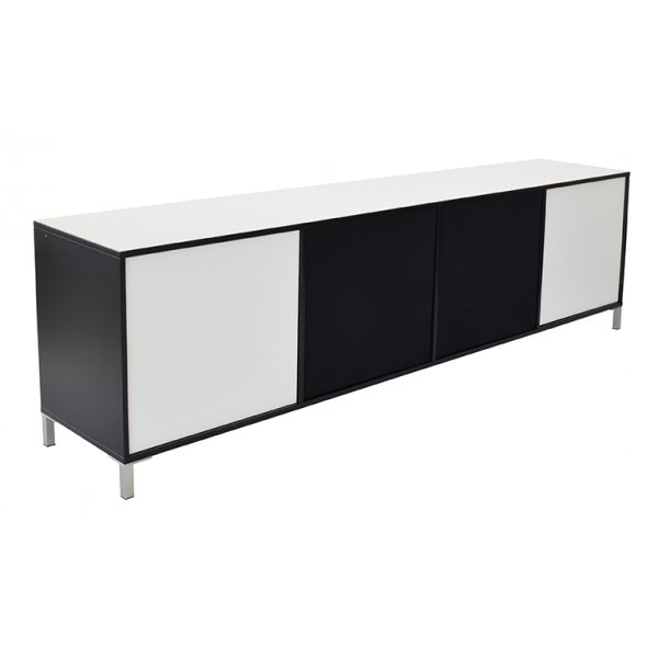 Happy TV-bnk B230 cm - 4 Luckor (vit | svart)