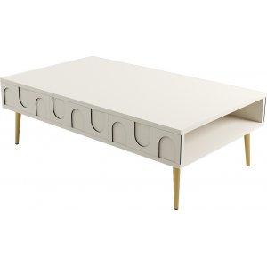 Lyon salontafel 105 x 60 cm - Crme/goud