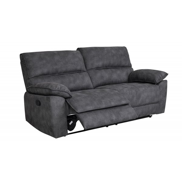 Reclinersoffa 2-sits extra bred i grtt - 197 cm