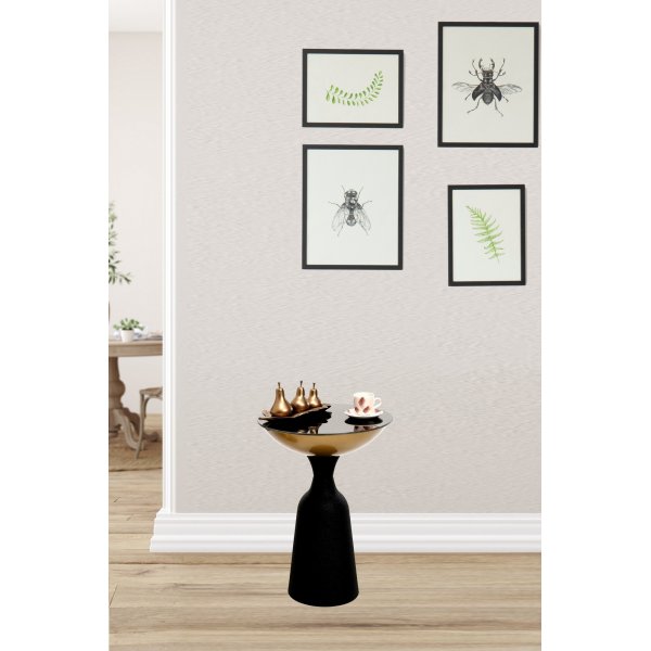 Chalice sidobord 56 cm - Svart/guld