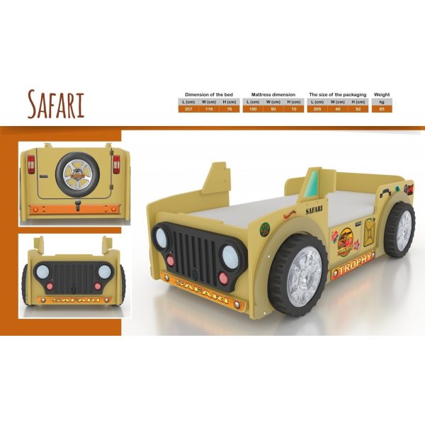 Jeep safari barnsäng - Gul Jeep safari barnsäng - Gul