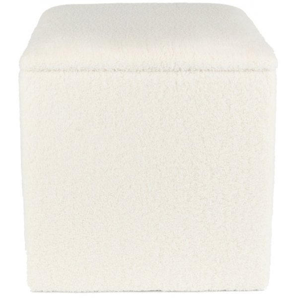 Fotpall med förvaring i teddy tyg Fotpall med förvaring i teddy tyg