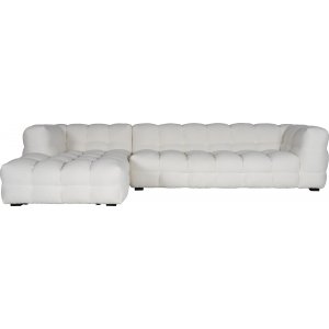Divansoffa offwhite bouclè 322 cm + Textilrengöring för möbler Divansoffa offwhite bouclè 322 cm + Textilrengöring för möbler