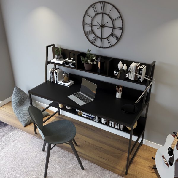 Demir skrivbord 140 x 60 cm - Svart