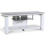 Malta tv-bnk 120 cm - Vit (Hgglans) / Svart glas
