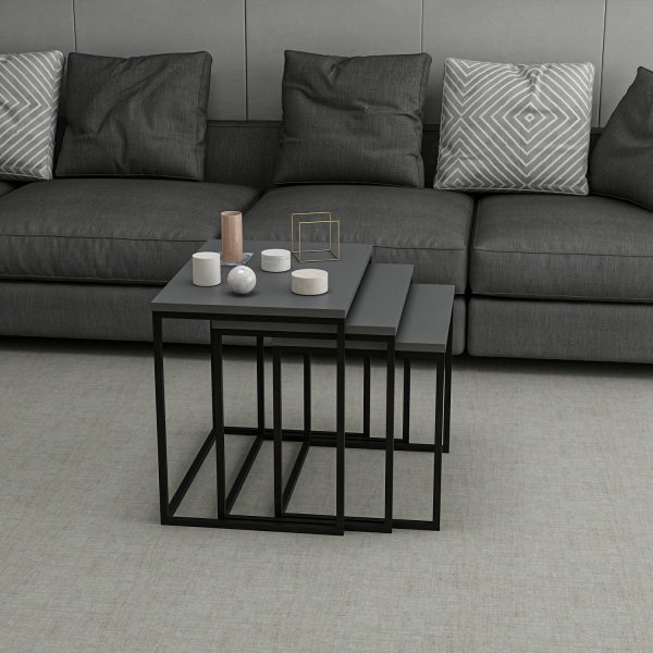 Table Evia 45/50/55 x 36/38/40 cm - Anthracite