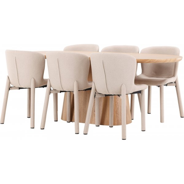 Matbord Stjärnö med 6 st Astoria stolar - Beige + 6.00 x Stolsdyna Matbord Stjärnö med 6 st Astoria stolar - Beige + 6.00 x Stolsdyna