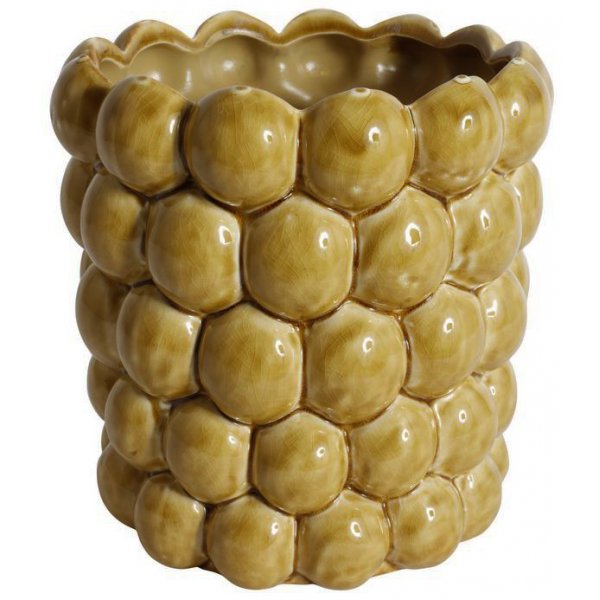 Kruka Big Bouble H18 cm - Gul (Glansig)