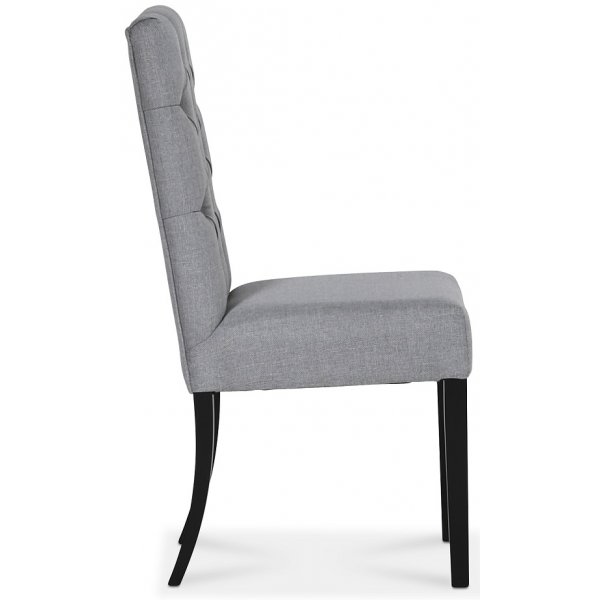 Chaise Lexington Milton - Gris clair (Tissu) / Pieds noirs Chaise Lexington Milton - Gris clair (Tissu) / Pieds noirs