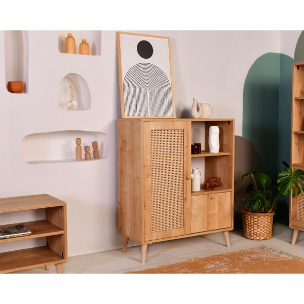 Haze skåp med hyllor - Ek Haze skåp med hyllor - Ek