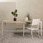 Matgrupp; 6 stolar och matbord 205 x 90 cm beige - Copacabana