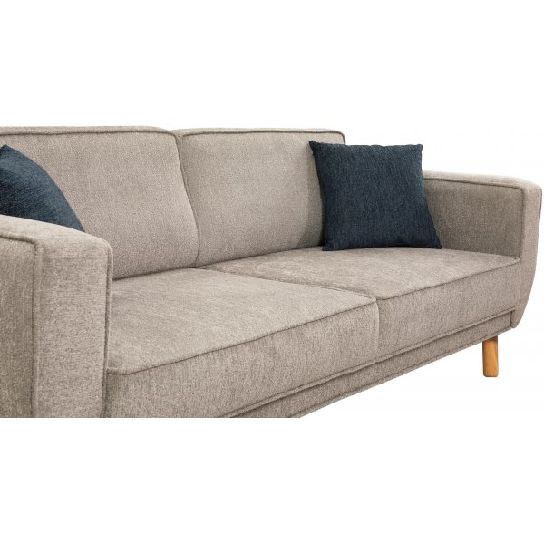 Canapé lit Berjer 3 places - Gris/chêne Canapé lit Berjer 3 places - Gris/chêne