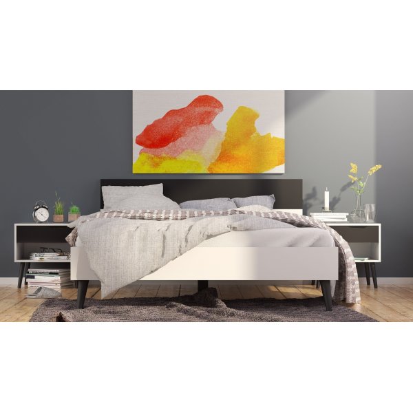 Oslo sängbord - Vit/svart Oslo sängbord - Vit/svart