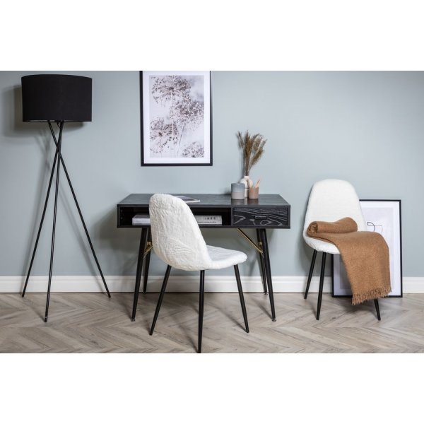 Ansmark skrivbord 110x60 cm - Svart/mssing