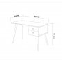 Balbina skrivbord 120x60 cm - Furu/vit