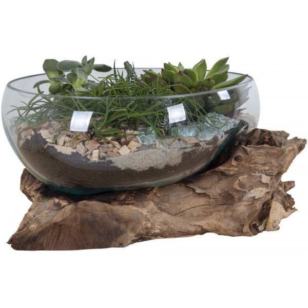 San Marino Vattendroppe vas - Teak/glas - 26