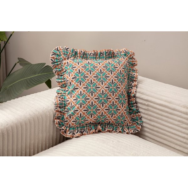 Firefly kuddfodral 43 x 43 cm - Beige/mörkgrön Firefly kuddfodral 43 x 43 cm - Beige/mörkgrön