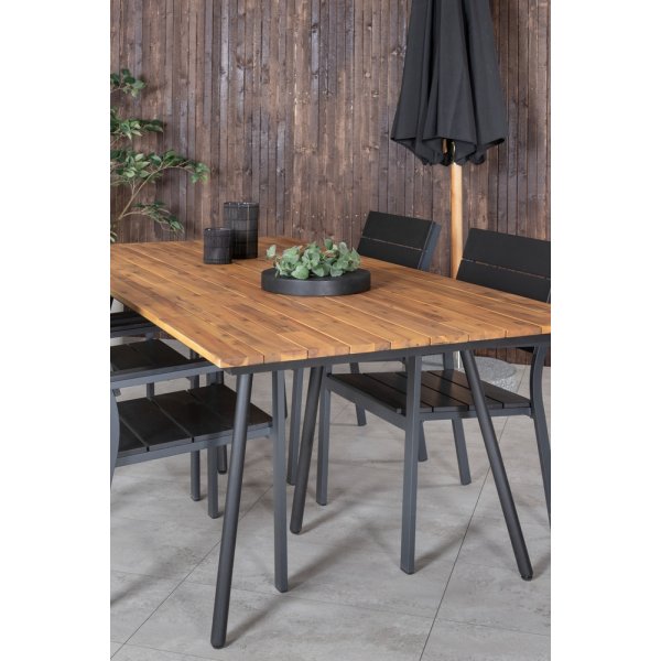 Chan utematgrupp med 4 st Levels stolar - Svart/Natur