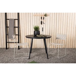 Groupe repas extrieur Break avec 2 chaises Lina - Beige/Noir